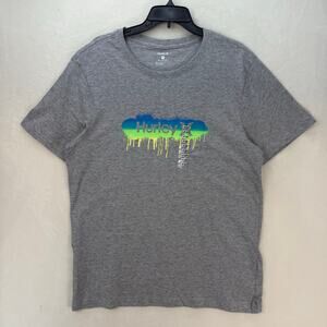 WHOLESALE 17X HURLEY MENS LARGE HOT MESS GRAPHIC TEE GREY II COTTON